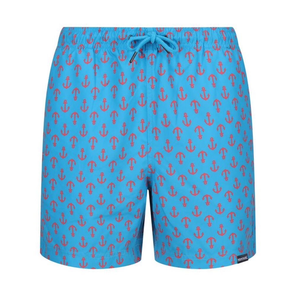 Regatta Mens Loras Anchor Swim Shorts / Fluro Blue